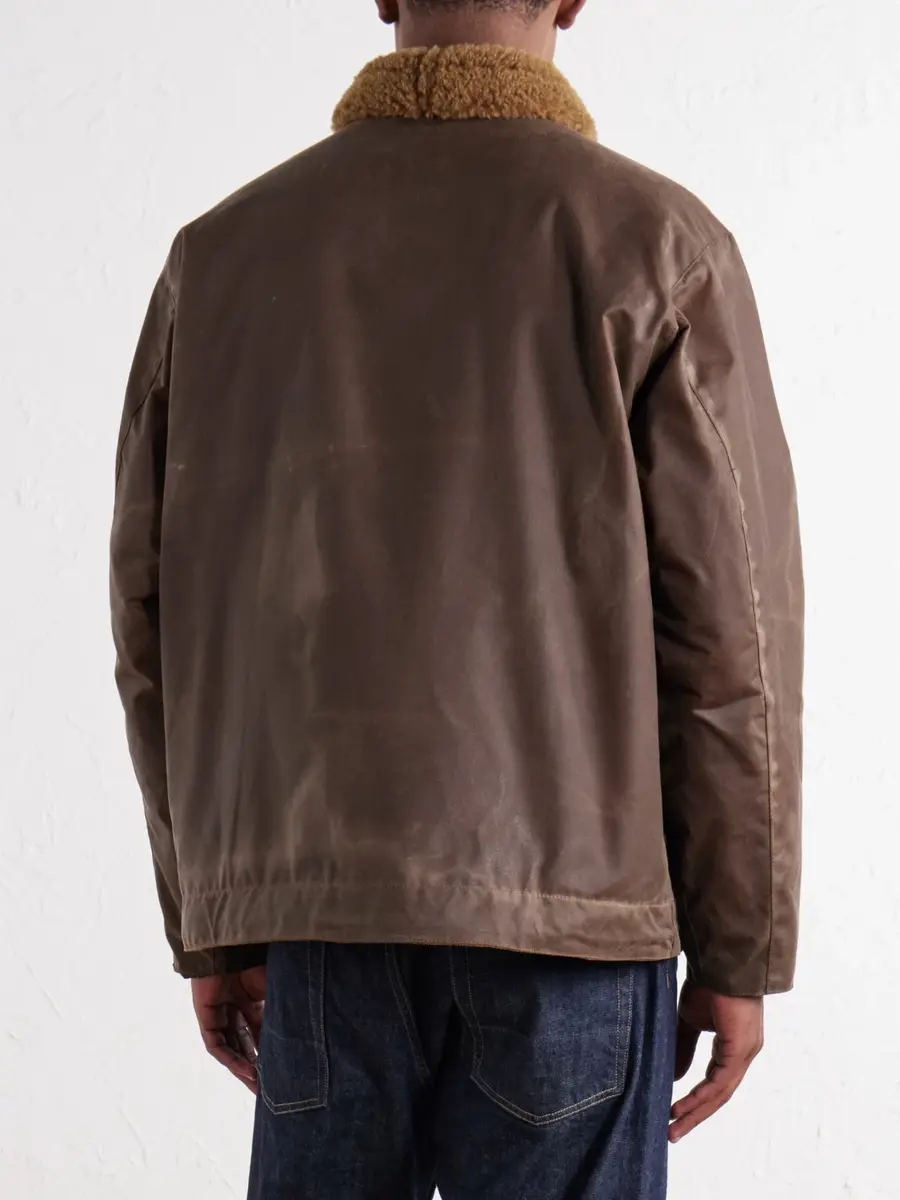 Barbour Macklow Plush-Trimmed Waxed-Cotton Jacket - Men | Thumbnail 4 Barbour Macklow Plush-Trimmed Waxed-Cotton Jacket - Men | Thumbnail 4