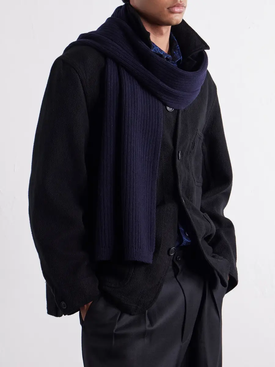 Blue Blue Japan Wool, Yak and Cashmere-Blend Scarf - Men | Thumbnail 2 Blue Blue Japan Wool, Yak and Cashmere-Blend Scarf - Men | Thumbnail 2