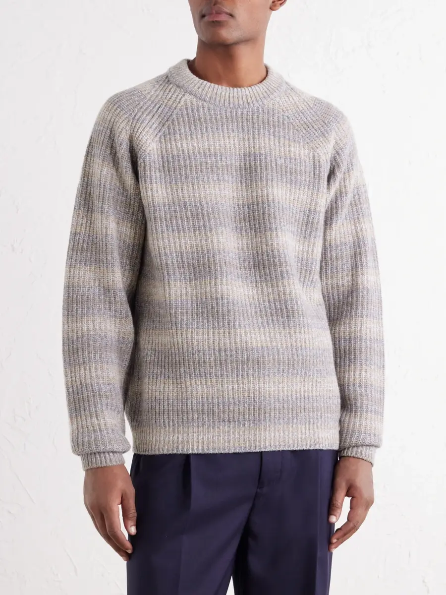 Kiton Striped Wool and Cashmere-Blend Sweater - Men | Thumbnail 3 Kiton Striped Wool and Cashmere-Blend Sweater - Men | Thumbnail 3