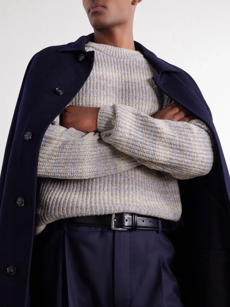 Kiton Striped Wool and Cashmere-Blend Sweater - Men | Thumbnail 5 Kiton Striped Wool and Cashmere-Blend Sweater - Men | Thumbnail 5