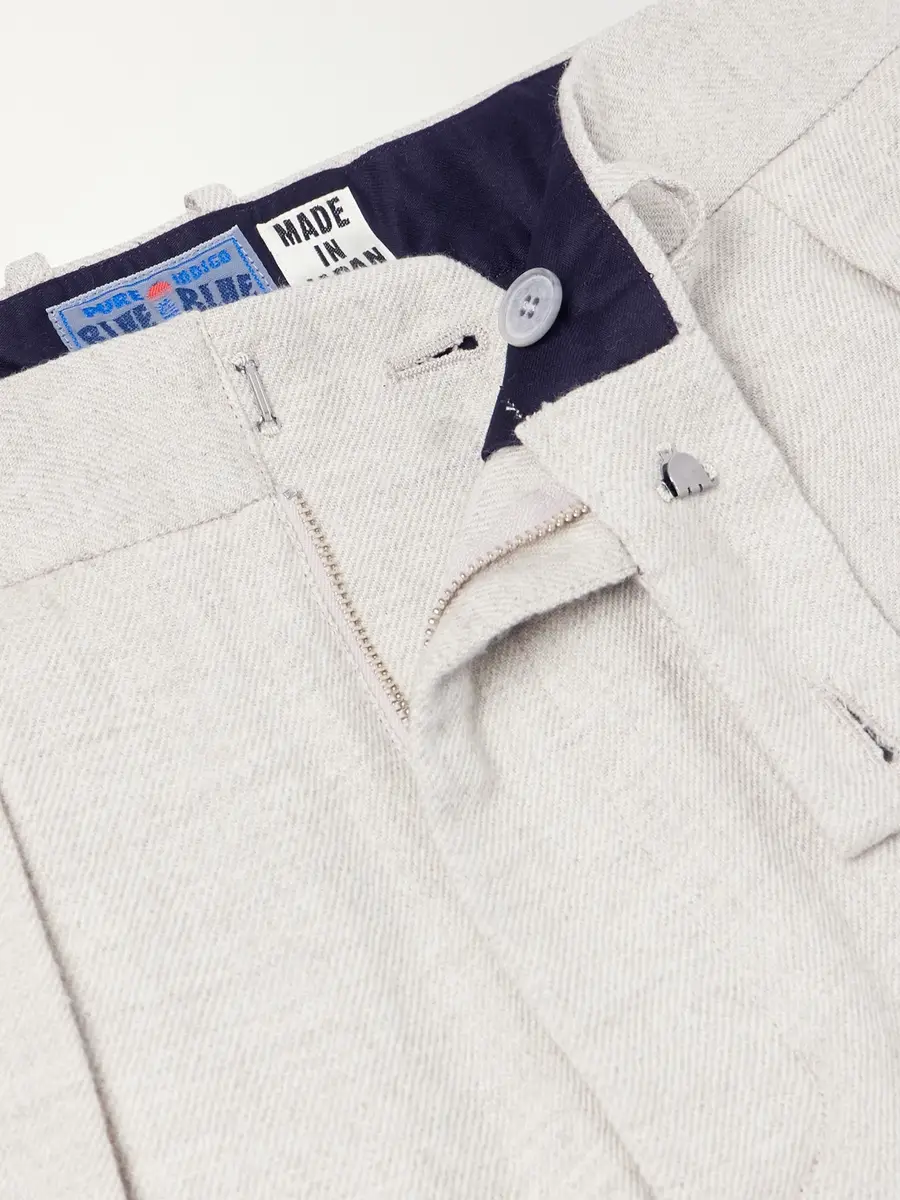 Blue Blue Japan Straight-Leg Pleated Wool, Cotton and Yak-Blend Twill Trousers - Men | Thumbnail 6 Blue Blue Japan Straight-Leg Pleated Wool, Cotton and Yak-Blend Twill Trousers - Men | Thumbnail 6