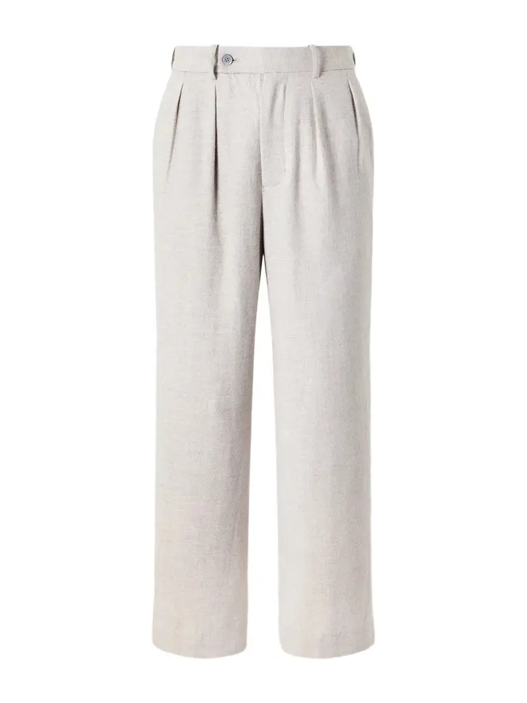 Blue Blue Japan Straight-Leg Pleated Wool, Cotton and Yak-Blend Twill Trousers - Men