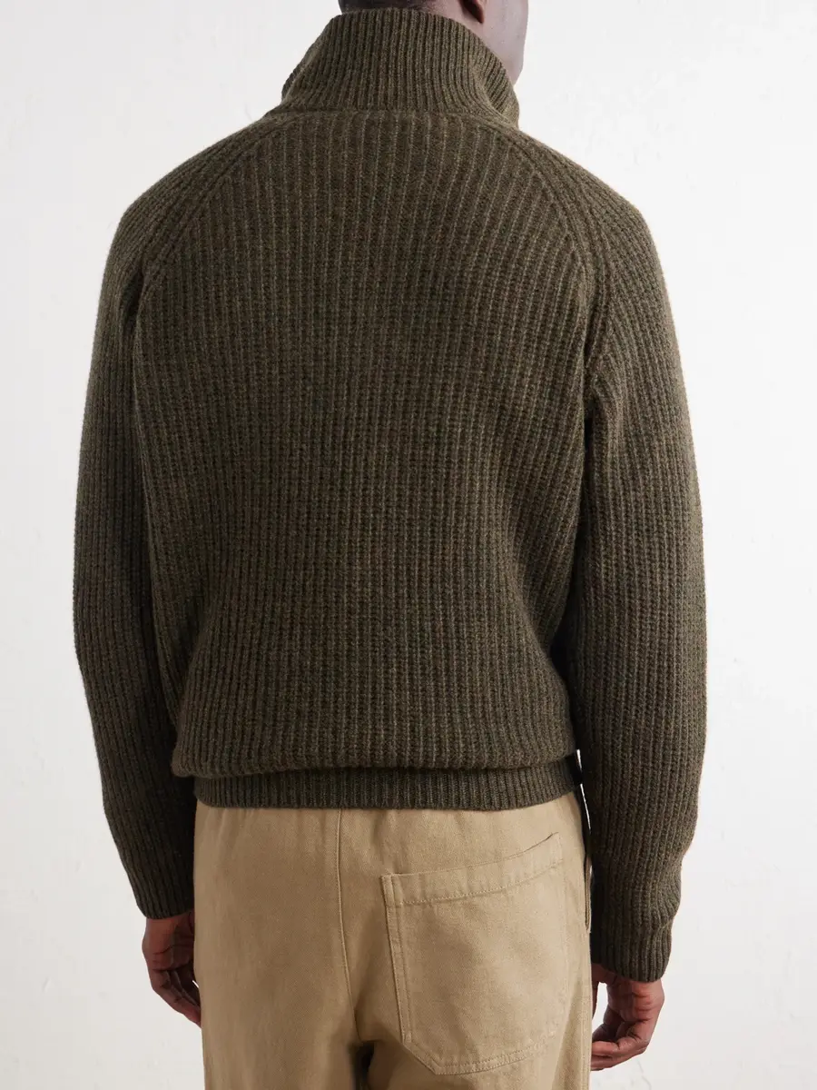Ghiaia Cashmere Ribbed Wool Half-Zip Sweater - Men | Thumbnail 4 Ghiaia Cashmere Ribbed Wool Half-Zip Sweater - Men | Thumbnail 4