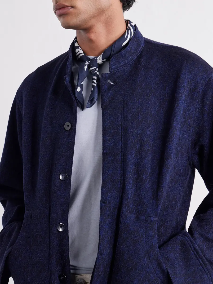 Blue Blue Japan Printed Cotton Scarf - Men | Thumbnail 2