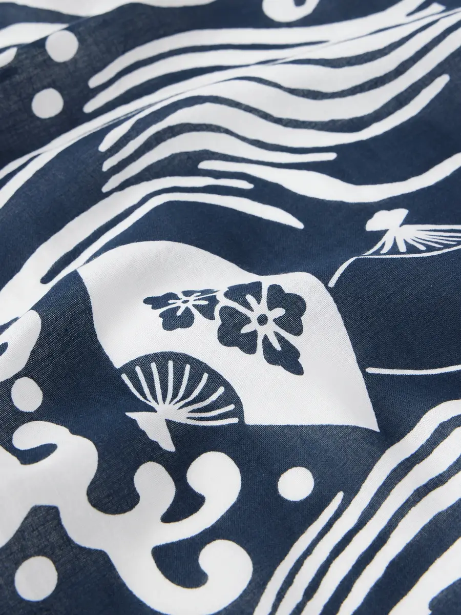 Blue Blue Japan Printed Cotton Scarf - Men | Thumbnail 4