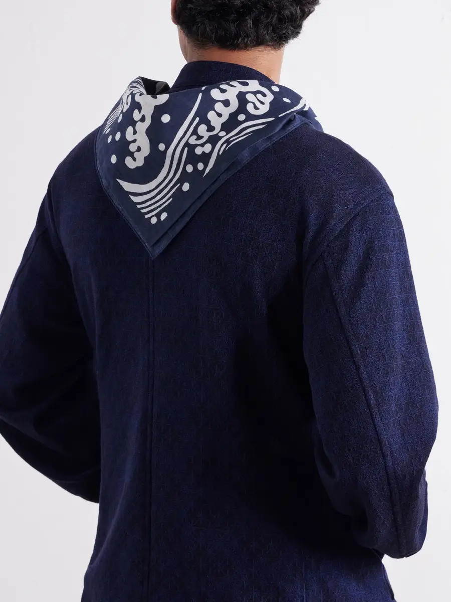Blue Blue Japan Printed Cotton Scarf - Men | Thumbnail 5