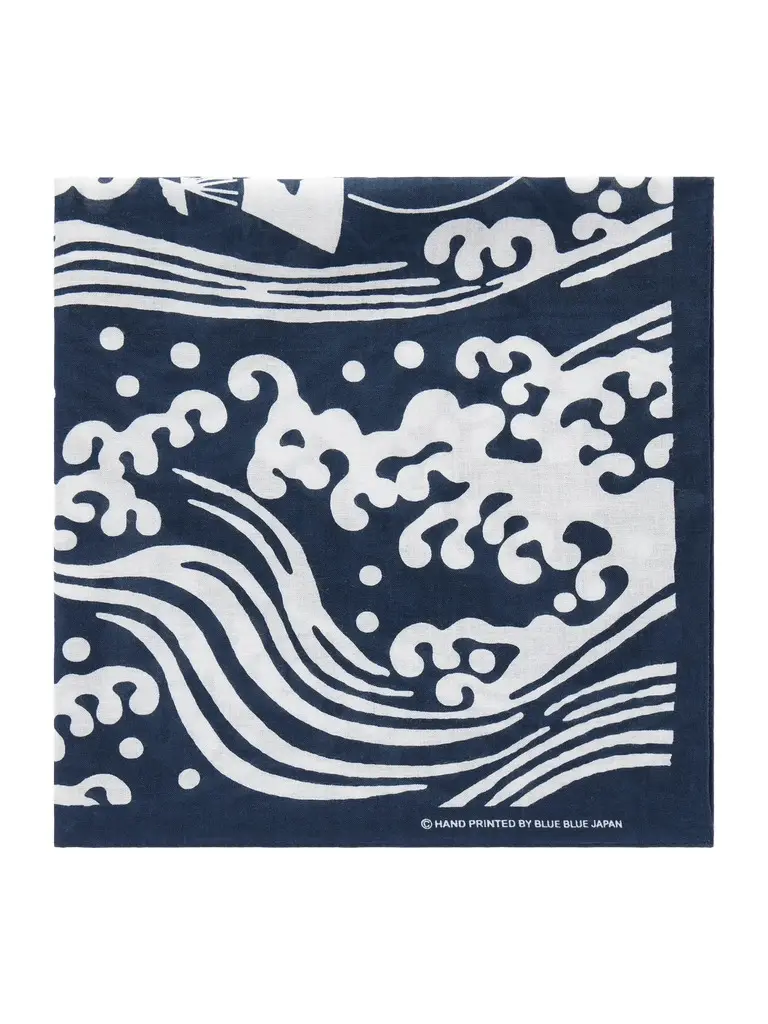 Blue Blue Japan Printed Cotton Scarf - Men