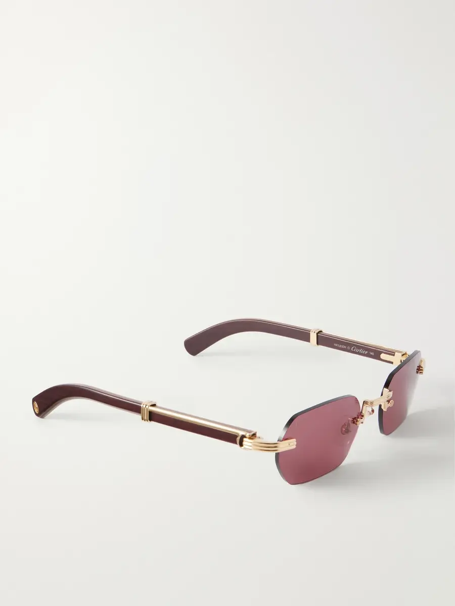 Cartier Eyewear Première de Cartier Square-Frame Gold-Tone Metal and Wood Sunglasses - Men | Thumbnail 4 Cartier Eyewear Première de Cartier Square-Frame Gold-Tone Metal and Wood Sunglasses - Men | Thumbnail 4