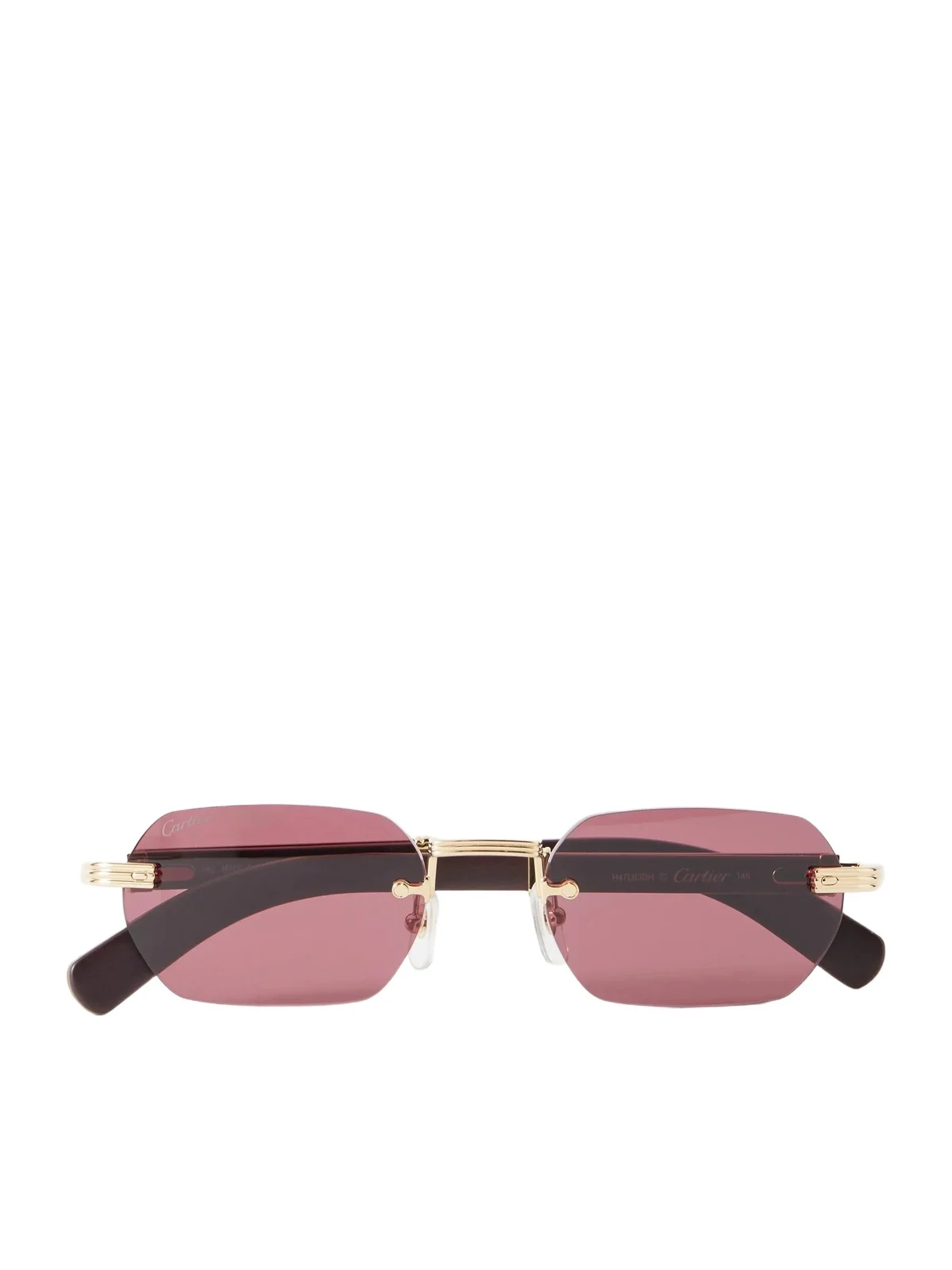 Cartier Eyewear Première de Cartier Square-Frame Gold-Tone Metal and Wood Sunglasses - Men