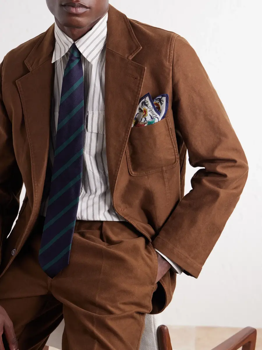 Drake's Folk Rider Printed Wool and Silk-Blend Gauze Pocket Square - Men | Thumbnail 2 Drake's Folk Rider Printed Wool and Silk-Blend Gauze Pocket Square - Men | Thumbnail 2