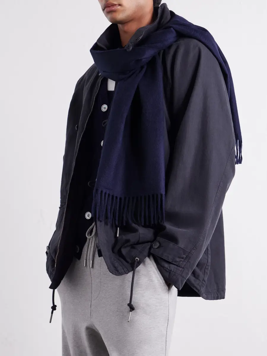 Begg & Co Arran Fringed Brushed-Cashmere Scarf - Men | Thumbnail 2