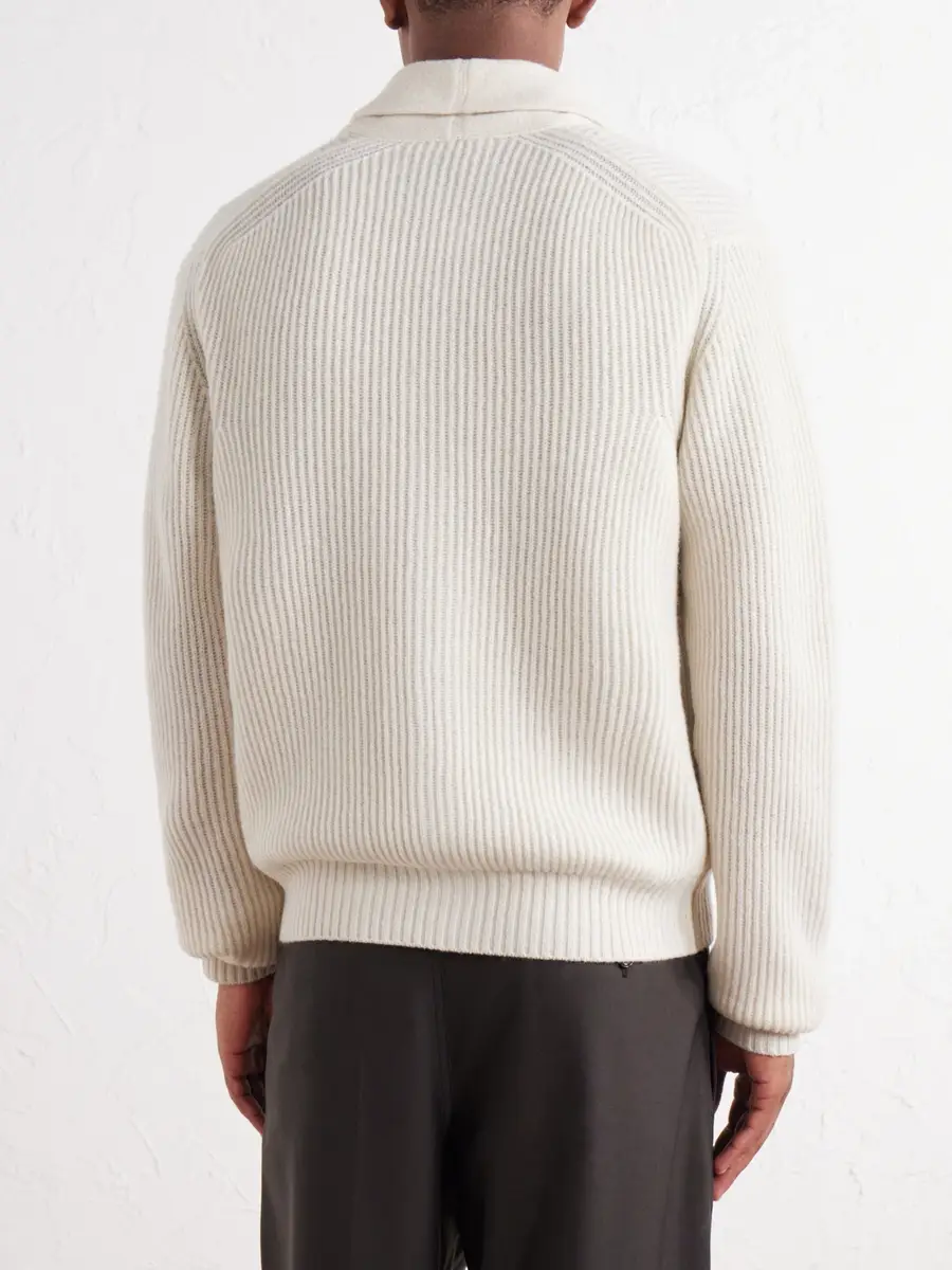 Altea Ribbed Virgin Wool Cardigan - Men | Thumbnail 4 Altea Ribbed Virgin Wool Cardigan - Men | Thumbnail 4