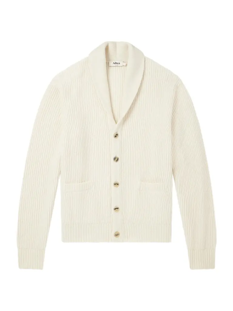 Altea Ribbed Virgin Wool Cardigan - Men