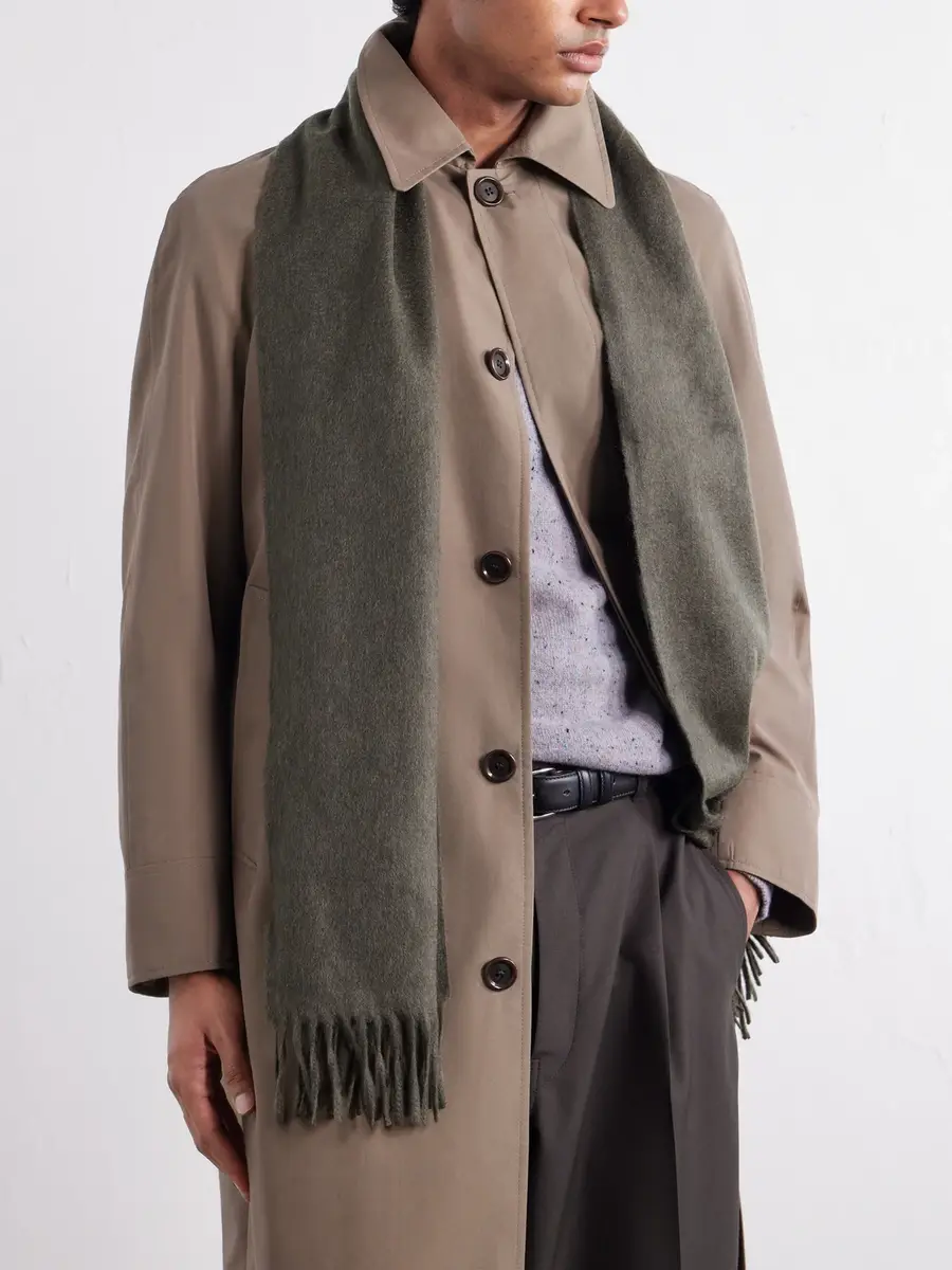 Begg & Co Arran Solid Fringed Brushed-Cashmere Scarf - Men | Thumbnail 2 Begg & Co Arran Solid Fringed Brushed-Cashmere Scarf - Men | Thumbnail 2