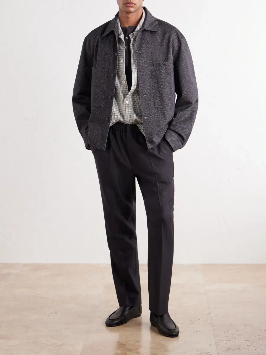 AMI PARIS Tapered Pinstriped Wool-Blend Trousers - Men | Thumbnail 2