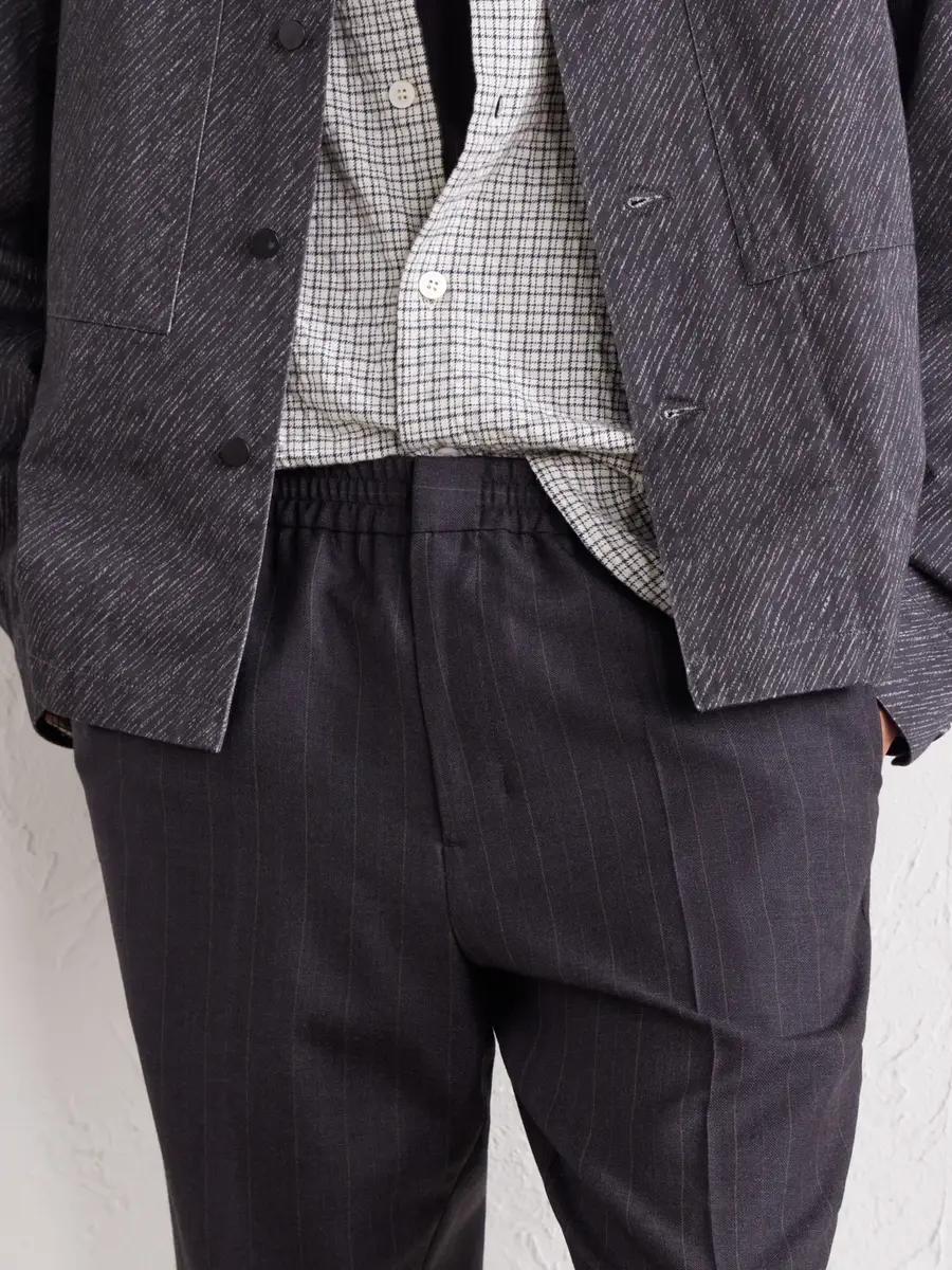 AMI PARIS Tapered Pinstriped Wool-Blend Trousers - Men | Thumbnail 5