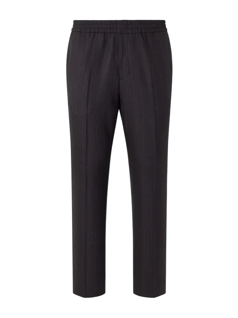 AMI PARIS Tapered Pinstriped Wool-Blend Trousers - Men