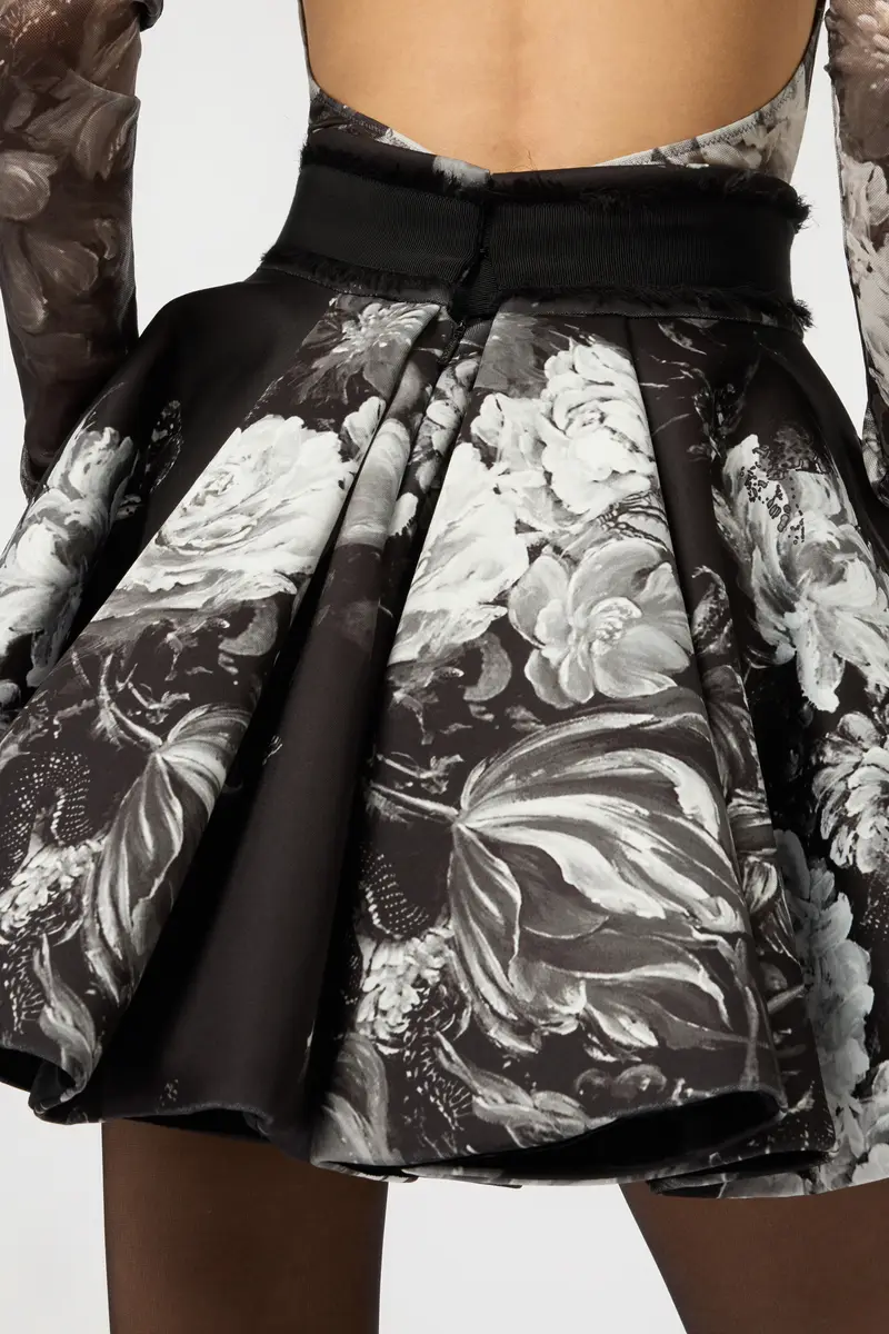 Roberto Cavalli Scuba Jersey Skirt with Fiammingo Flowers Print | Thumbnail 5