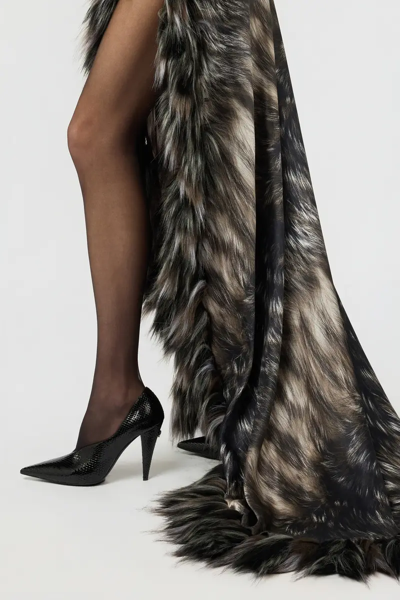 Roberto Cavalli Dress in Silk with Fur Print | Thumbnail 5