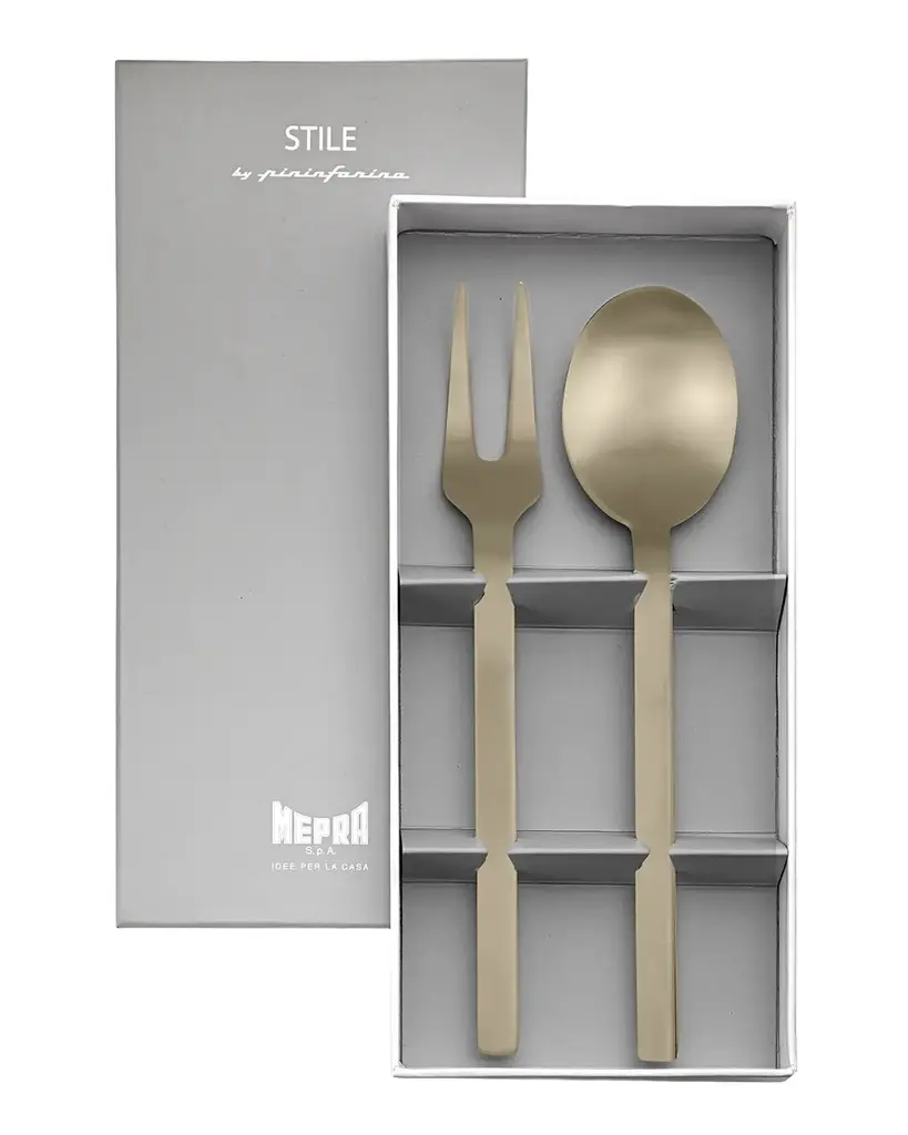 Mepra Stile Ice Oro Nero 2-Piece Serving Gift Box