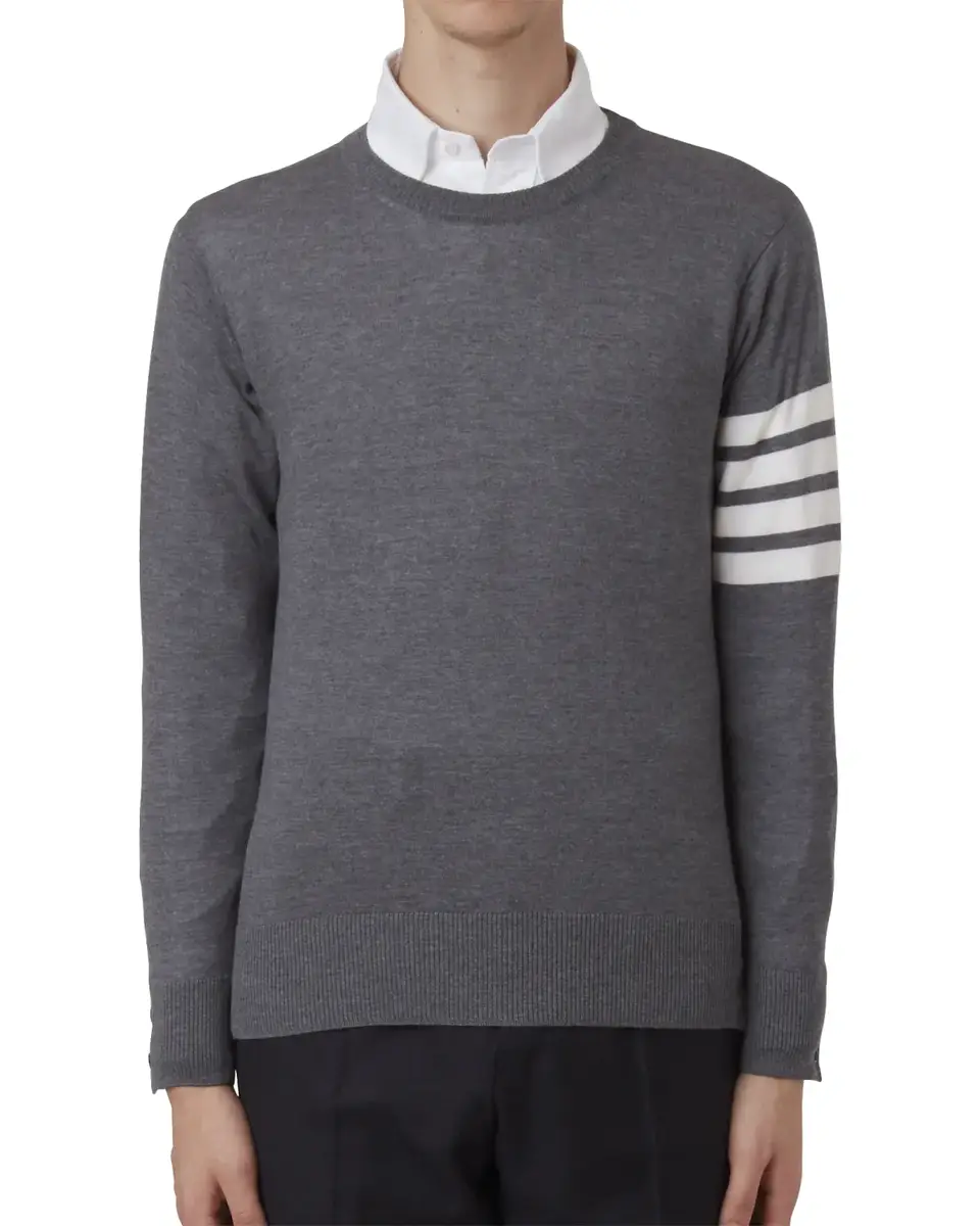 Thom Browne Men's 4-Bar Wool Sweater | Thumbnail 2 Thom Browne Men's 4-Bar Wool Sweater | Thumbnail 2