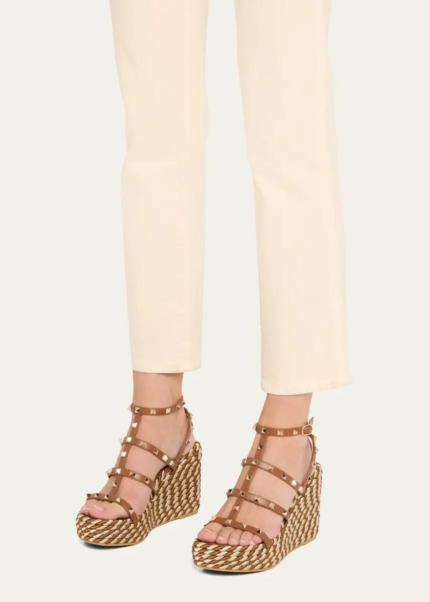 Valentino Garavani Rockstud Caged Wedge Espadrille Sandals | Thumbnail 2
