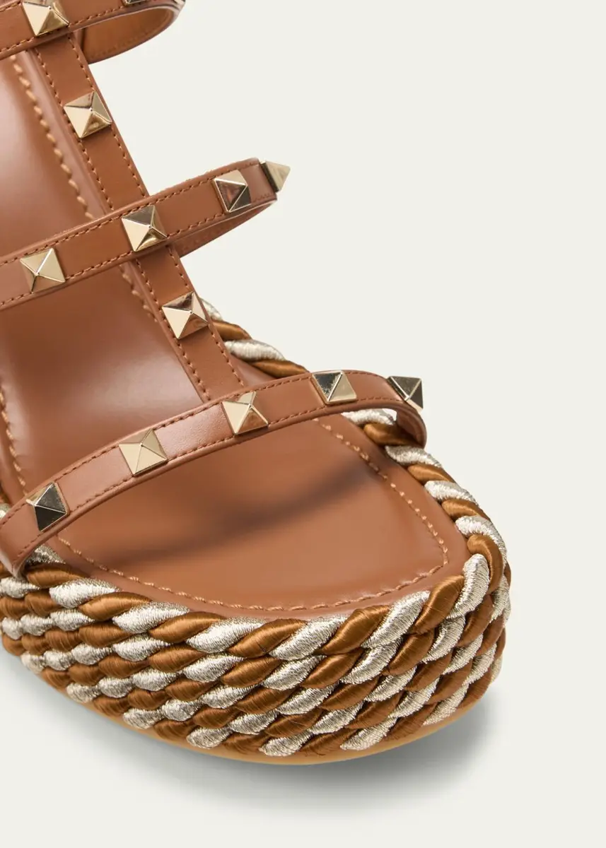 Valentino Garavani Rockstud Caged Wedge Espadrille Sandals | Thumbnail 5