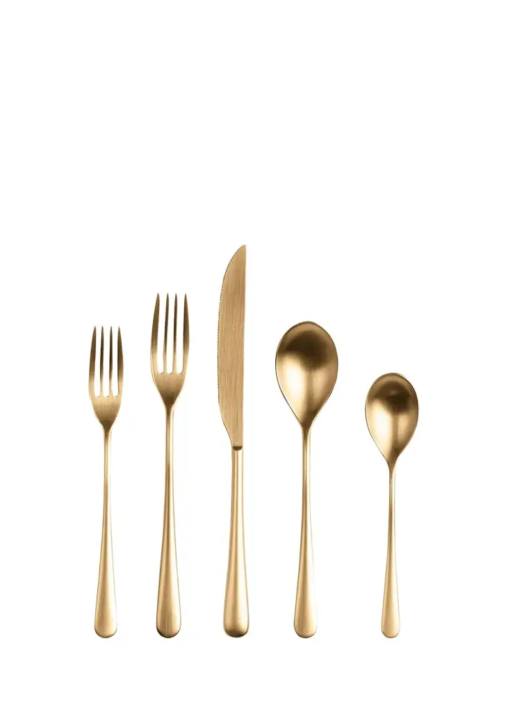 Mepra Neve Ice Gold 5-Piece Flatware Place Setting