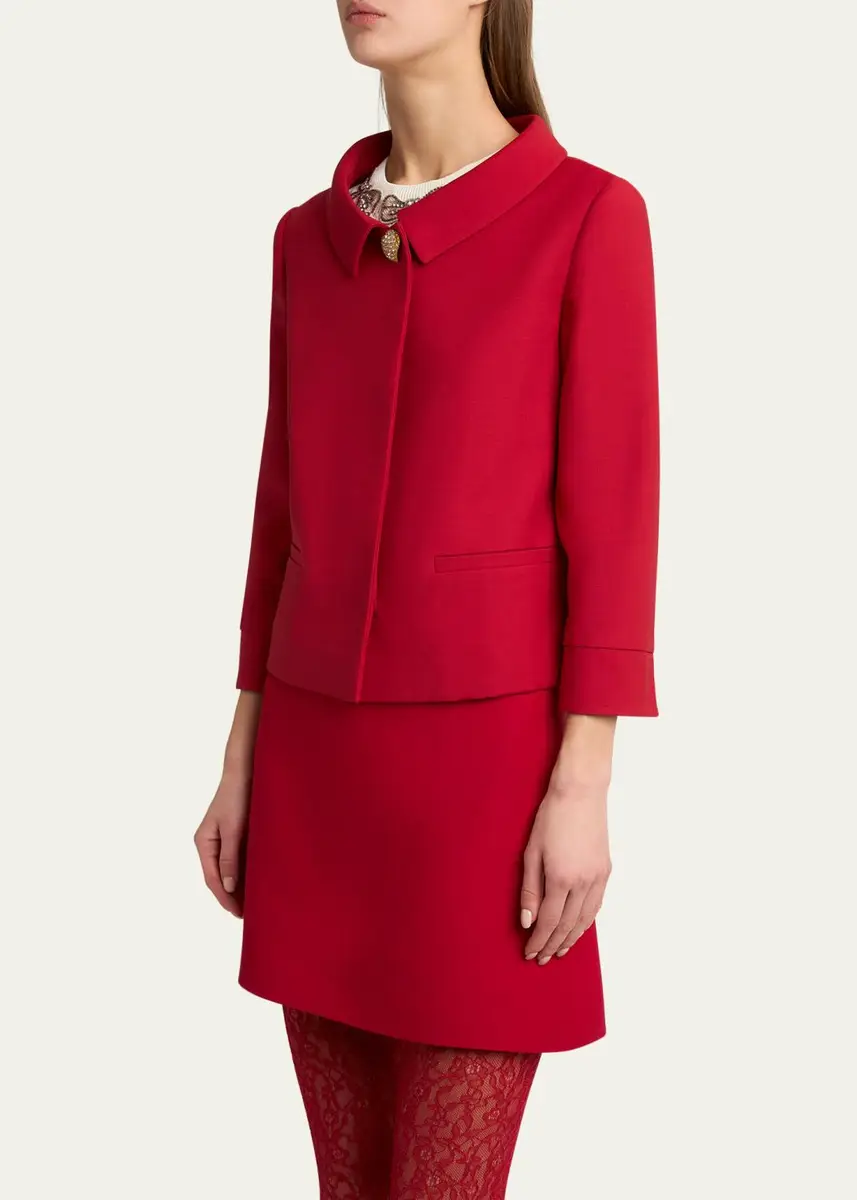 Valentino Garavani Crepe Couture Heart Button Jacket | Thumbnail 4 Valentino Garavani Crepe Couture Heart Button Jacket | Thumbnail 4