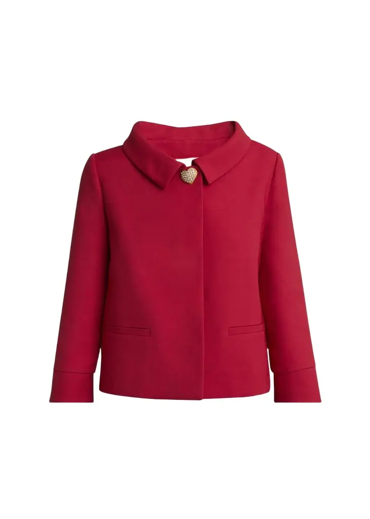 Crepe Couture Heart Button Jacket