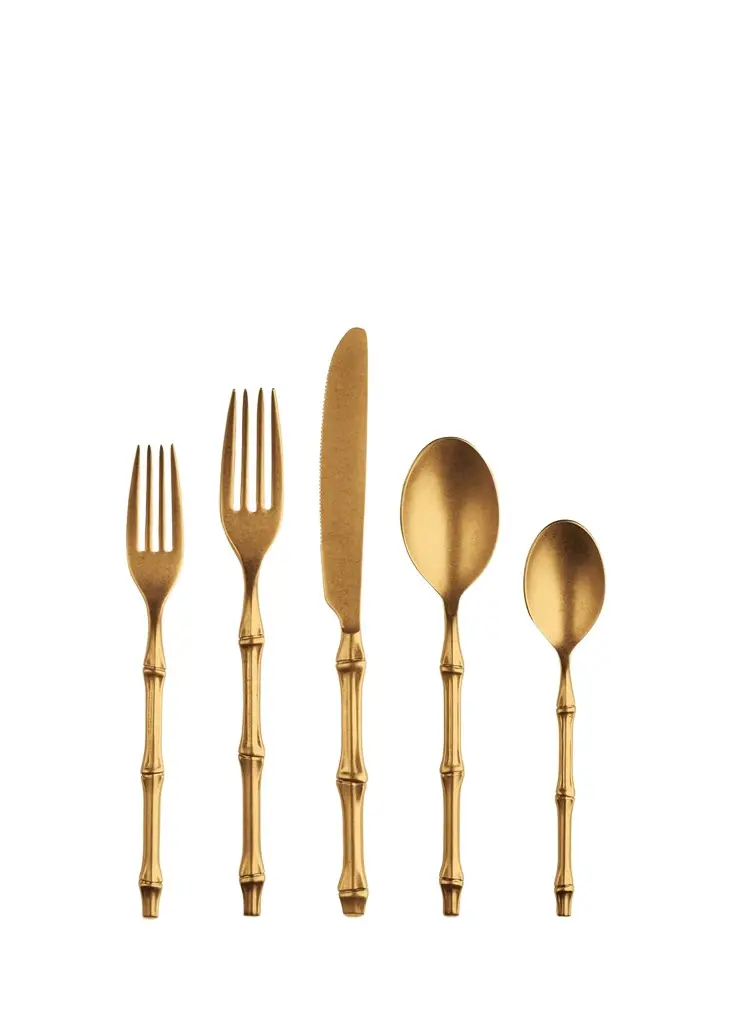 Mepra Bali Gold Pewter 5-Piece Flatware Place Setting