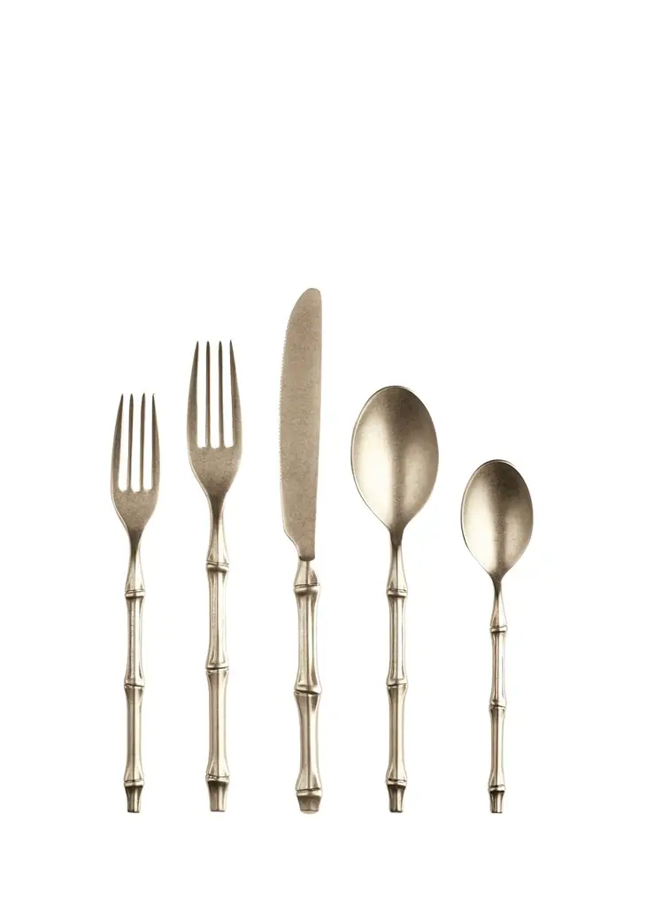 Mepra Bali Champagne Pewter 5-Piece Flatware Place Setting