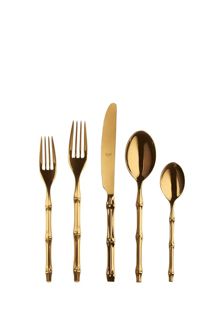 Mepra Bali Gold Mirror 5-Piece Flatware Place Setting