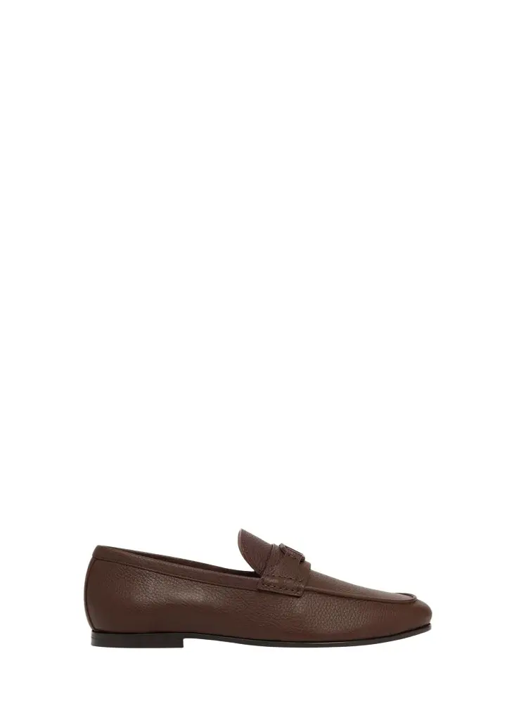 Valentino Garavani Men's V-Logo Grained Leather Loafers