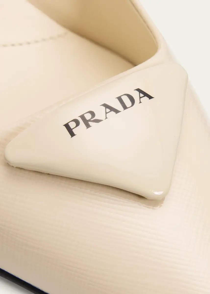 Prada 75mm Triangle Logo Leather Slingback Pumps | Thumbnail 5