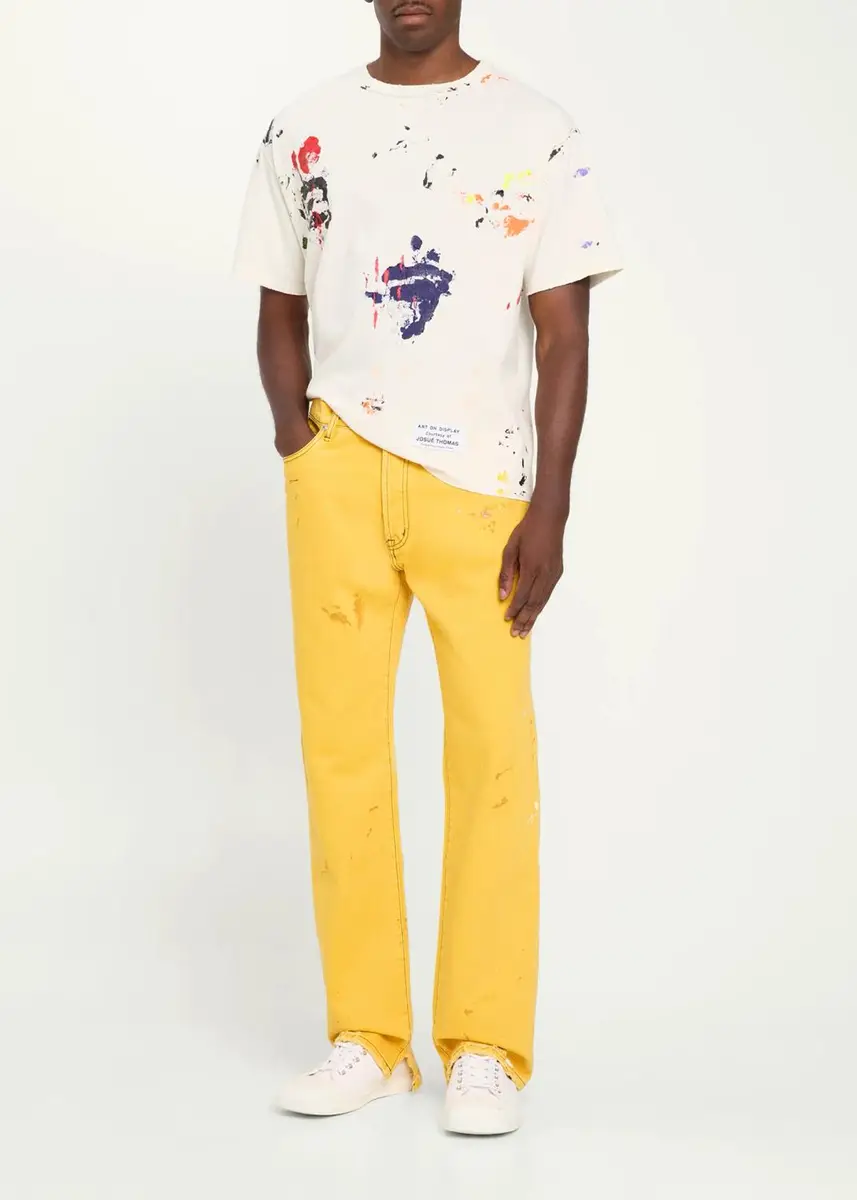 GALLERY DEPARTMENT Men's Yellow Denim Straight-Leg Jeans | Thumbnail 2 GALLERY DEPARTMENT Men's Yellow Denim Straight-Leg Jeans | Thumbnail 2