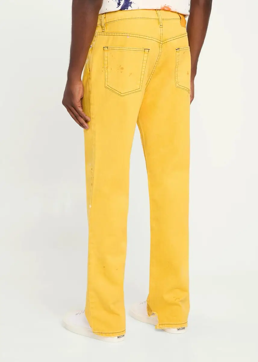 GALLERY DEPARTMENT Men's Yellow Denim Straight-Leg Jeans | Thumbnail 3 GALLERY DEPARTMENT Men's Yellow Denim Straight-Leg Jeans | Thumbnail 3