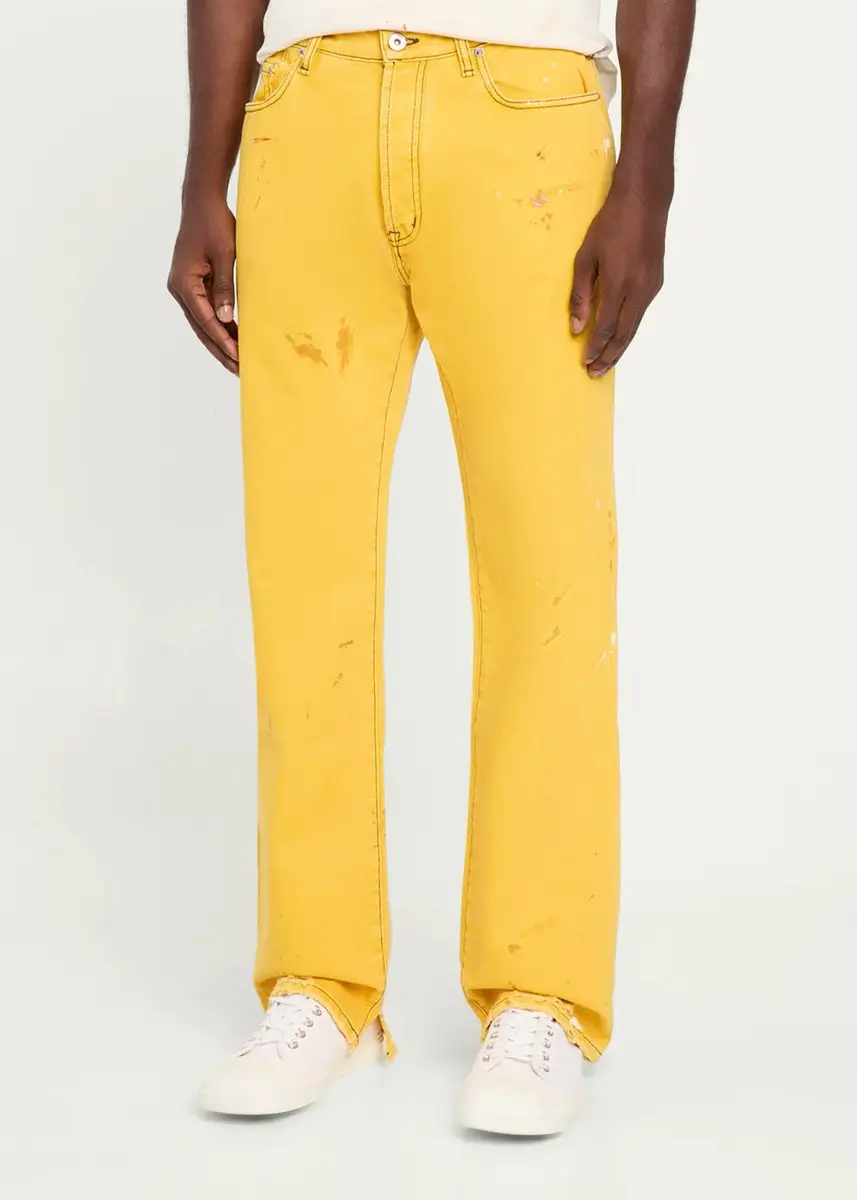 GALLERY DEPARTMENT Men's Yellow Denim Straight-Leg Jeans | Thumbnail 4 GALLERY DEPARTMENT Men's Yellow Denim Straight-Leg Jeans | Thumbnail 4