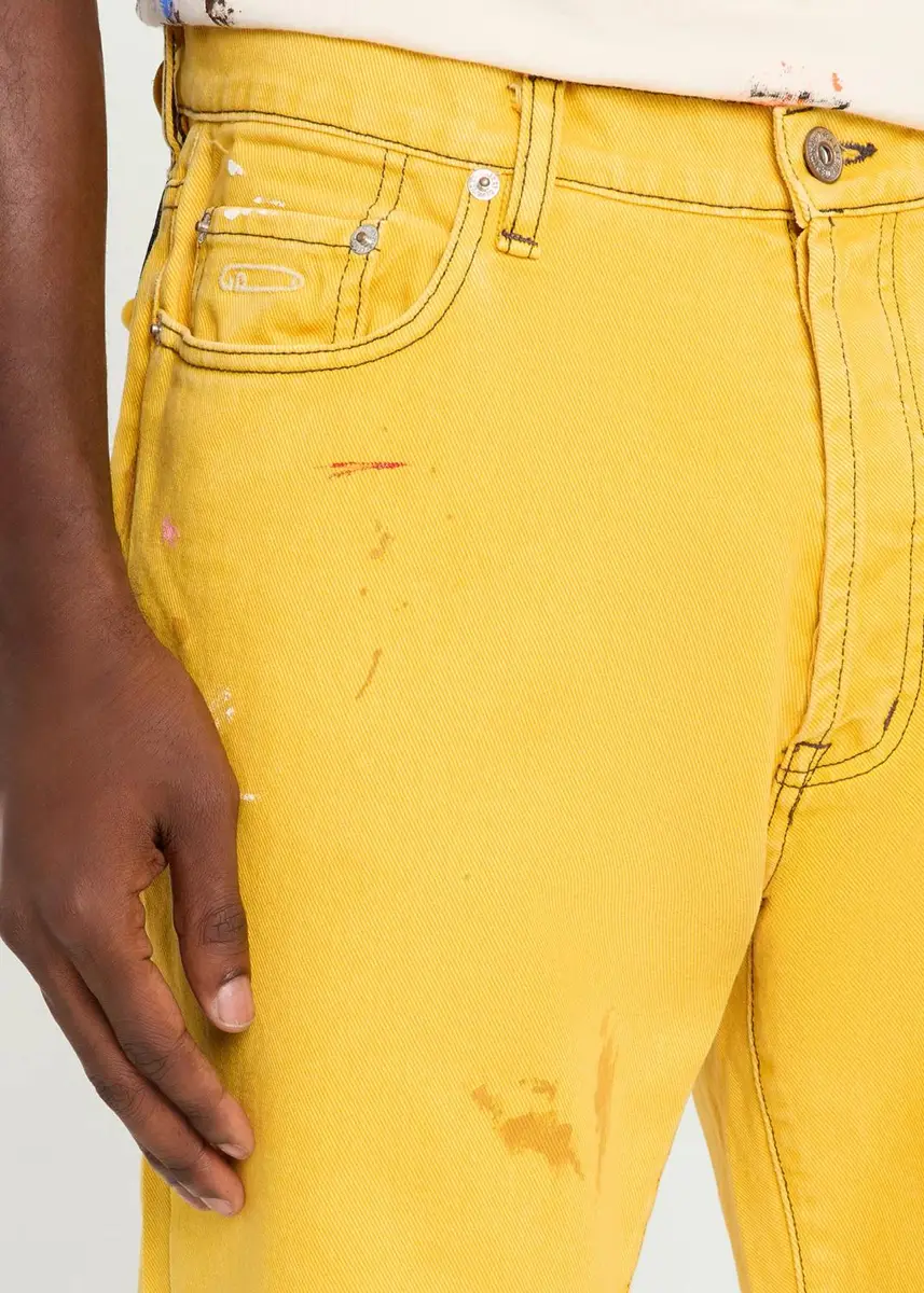 GALLERY DEPARTMENT Men's Yellow Denim Straight-Leg Jeans | Thumbnail 5 GALLERY DEPARTMENT Men's Yellow Denim Straight-Leg Jeans | Thumbnail 5