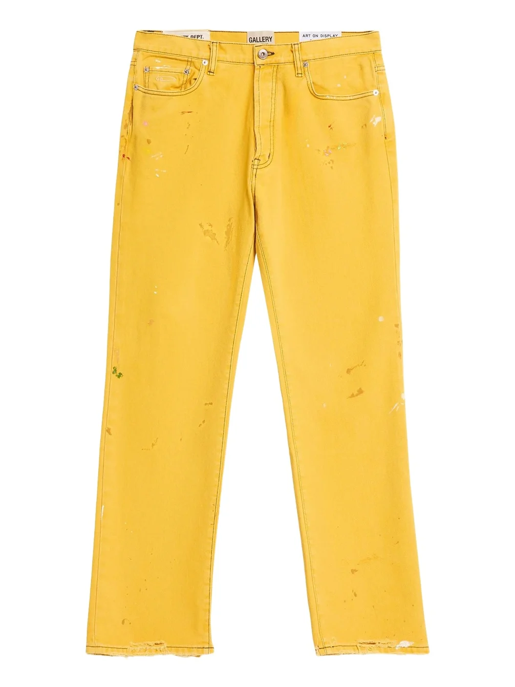 Men's Yellow Denim Straight-Leg Jeans Men's Yellow Denim Straight-Leg Jeans