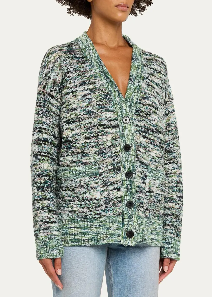 Missoni 3D Wool-Blend Knit Oversized V-Neck Cardigan | Thumbnail 4 Missoni 3D Wool-Blend Knit Oversized V-Neck Cardigan | Thumbnail 4