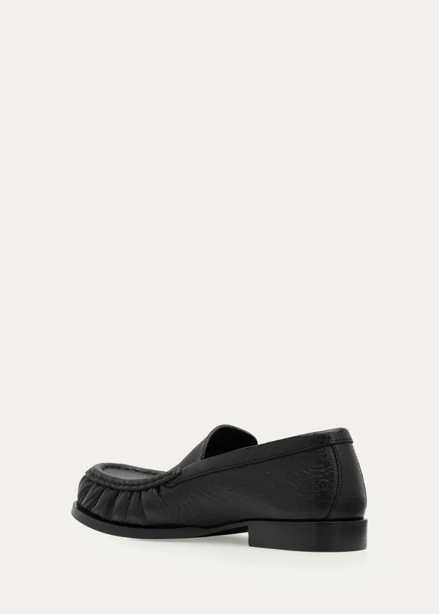 Dries Van Noten Ruched Grained Leather Loafers | Thumbnail 2