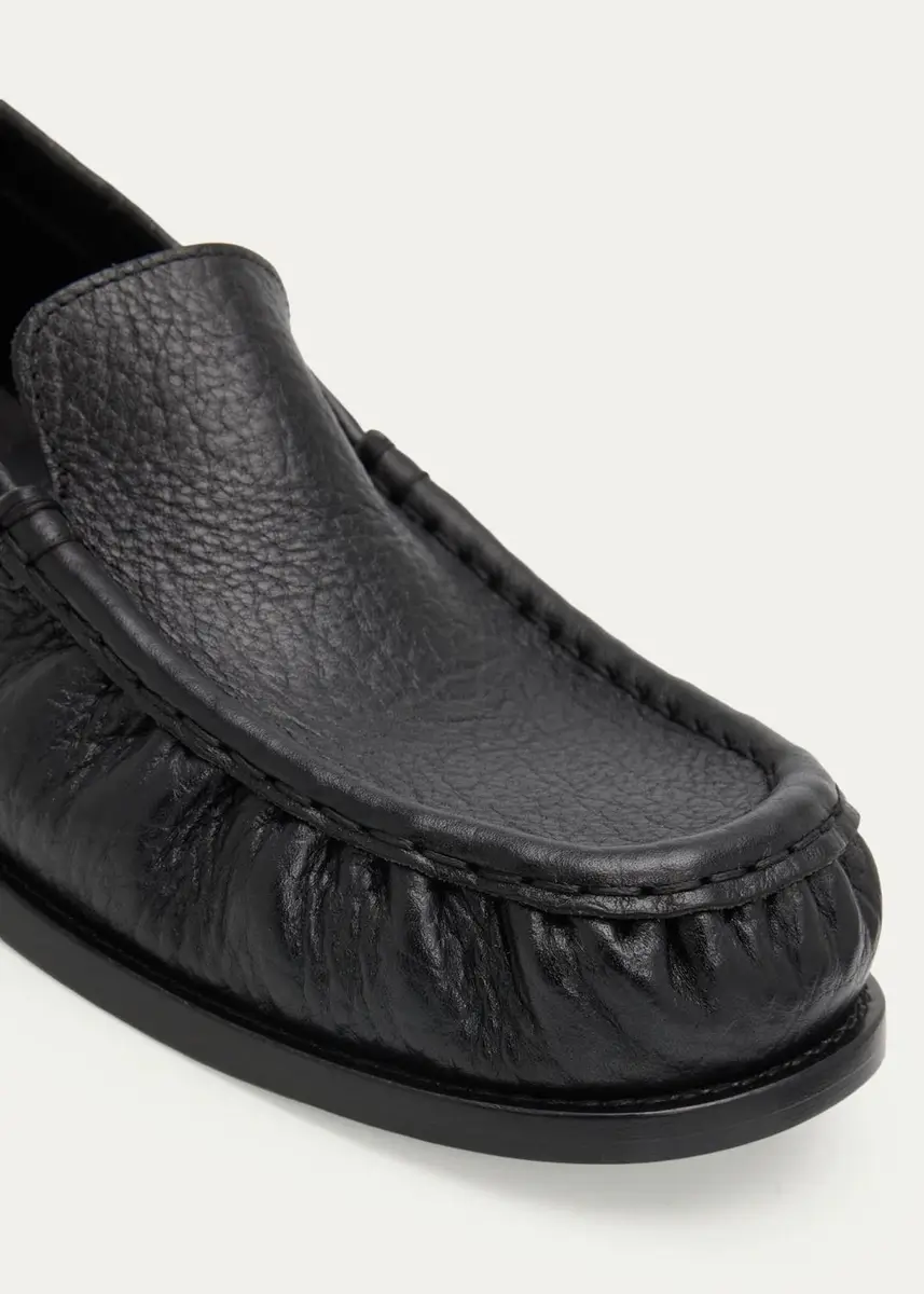 Dries Van Noten Ruched Grained Leather Loafers | Thumbnail 3