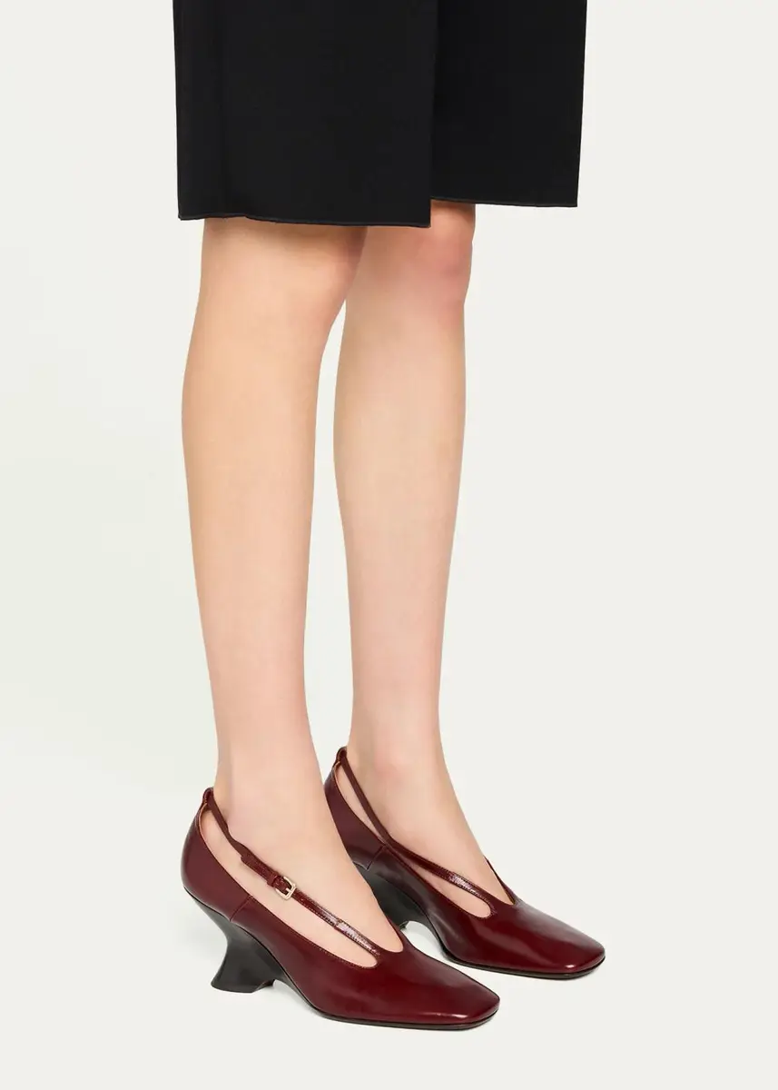 Dries Van Noten 75mm Asymmetric Leather Pumps | Thumbnail 2