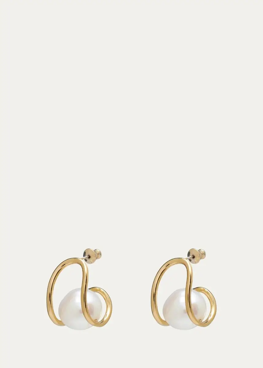 Lady Grey Pearl Swerve Earrings | Thumbnail 3 Lady Grey Pearl Swerve Earrings | Thumbnail 3