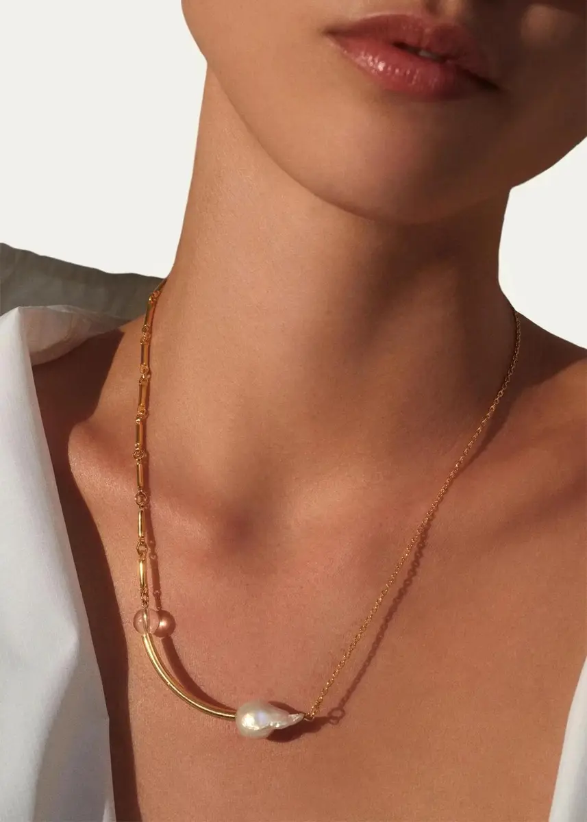 Lady Grey Strata Necklace with Baroque Pearl | Thumbnail 2 Lady Grey Strata Necklace with Baroque Pearl | Thumbnail 2