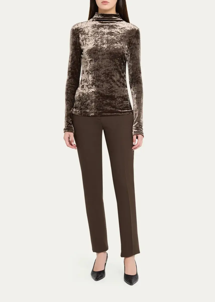 Ralph Lauren Collection Ilene Velour Mockneck Top | Thumbnail 2 Ralph Lauren Collection Ilene Velour Mockneck Top | Thumbnail 2