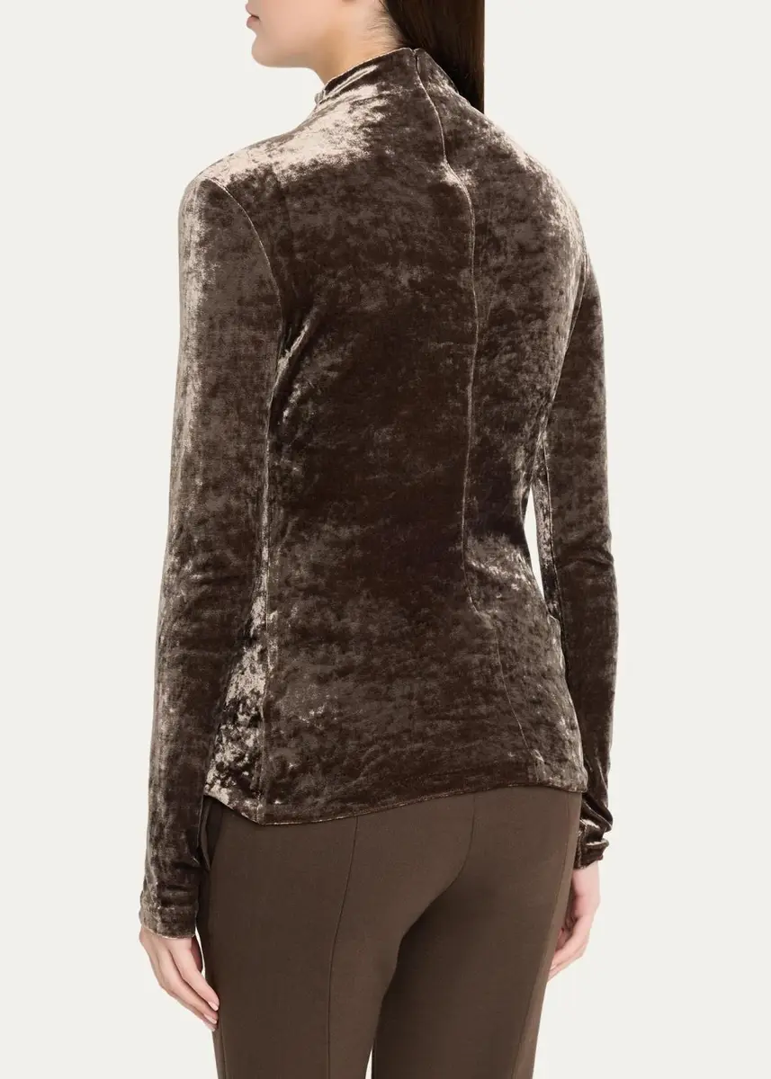 Ralph Lauren Collection Ilene Velour Mockneck Top | Thumbnail 3 Ralph Lauren Collection Ilene Velour Mockneck Top | Thumbnail 3