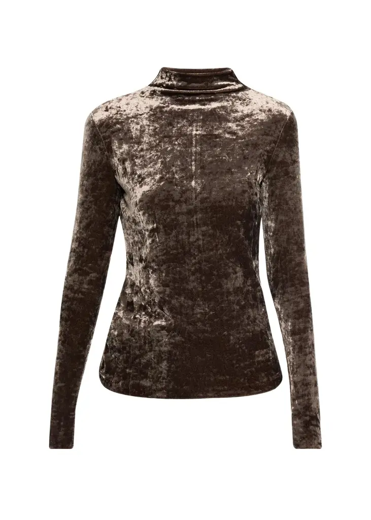 Ralph Lauren Collection Ilene Velour Mockneck Top