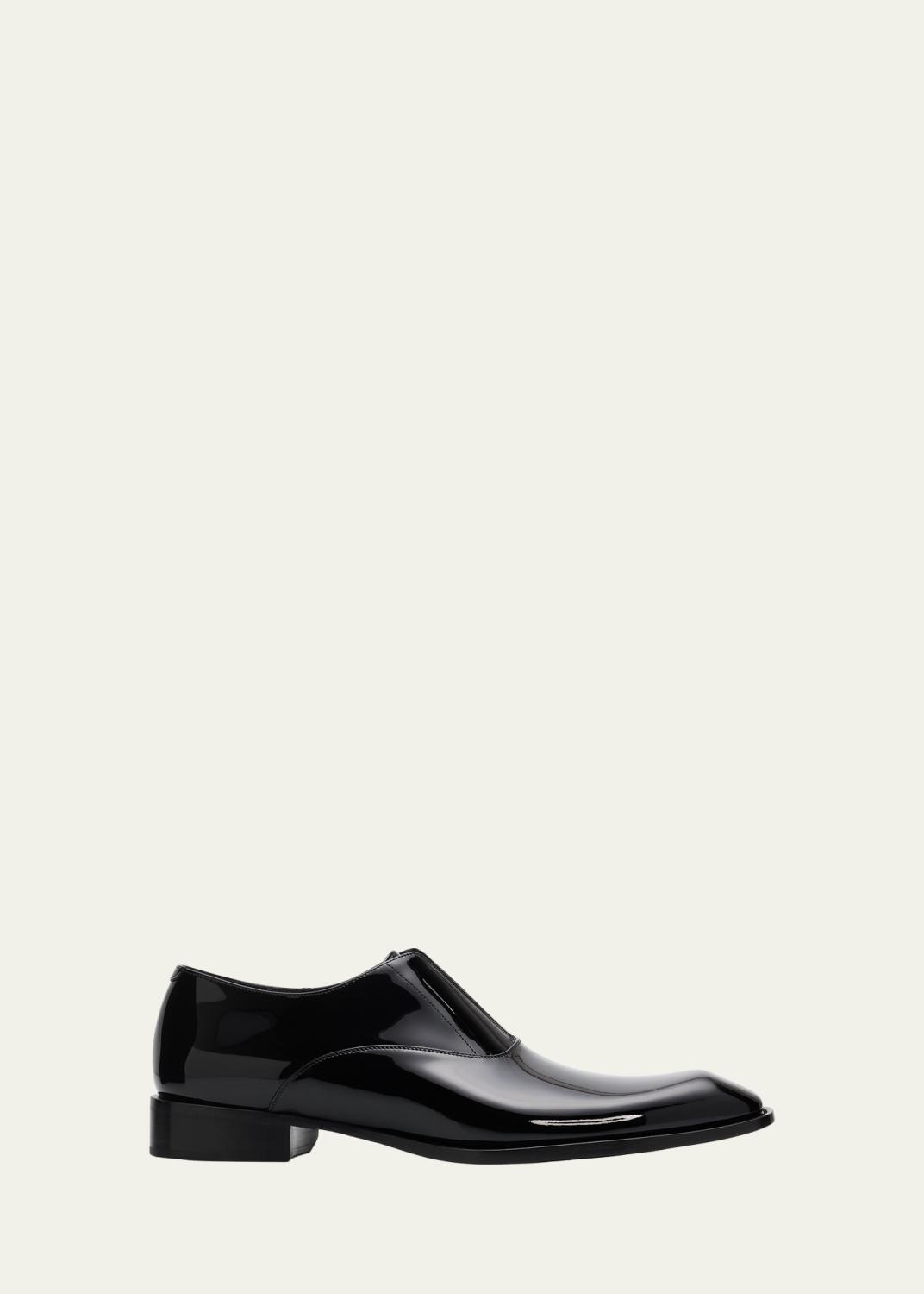 Saint Laurent Men's Milton Patent Leather Slip-On Oxfords